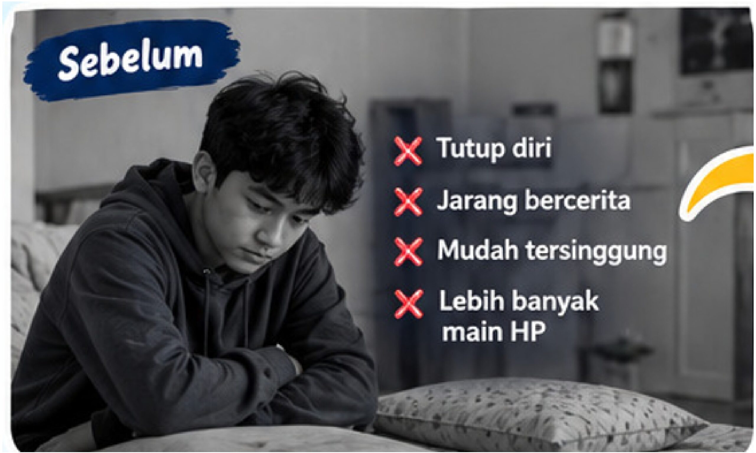 Kondisi anak sebelum ikut Asesmen Karakter KDEC: tertutup dan jarang bercerita